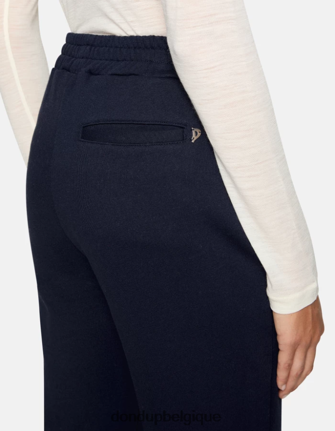 femmes vêtements DONDUP bleu marine pantalon large en polaire 8826D0189
