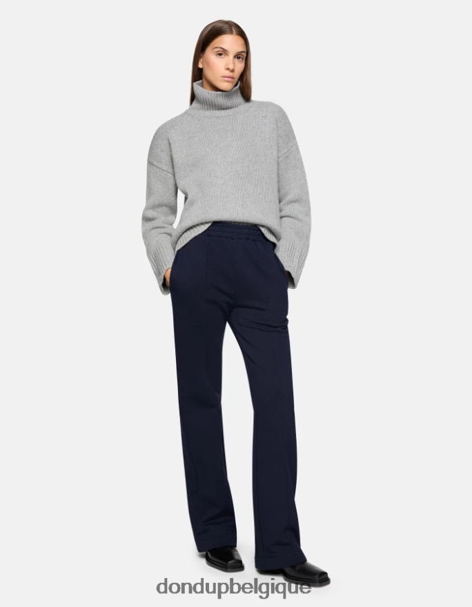 femmes vêtements DONDUP bleu marine pantalon large en polaire 8826D0189