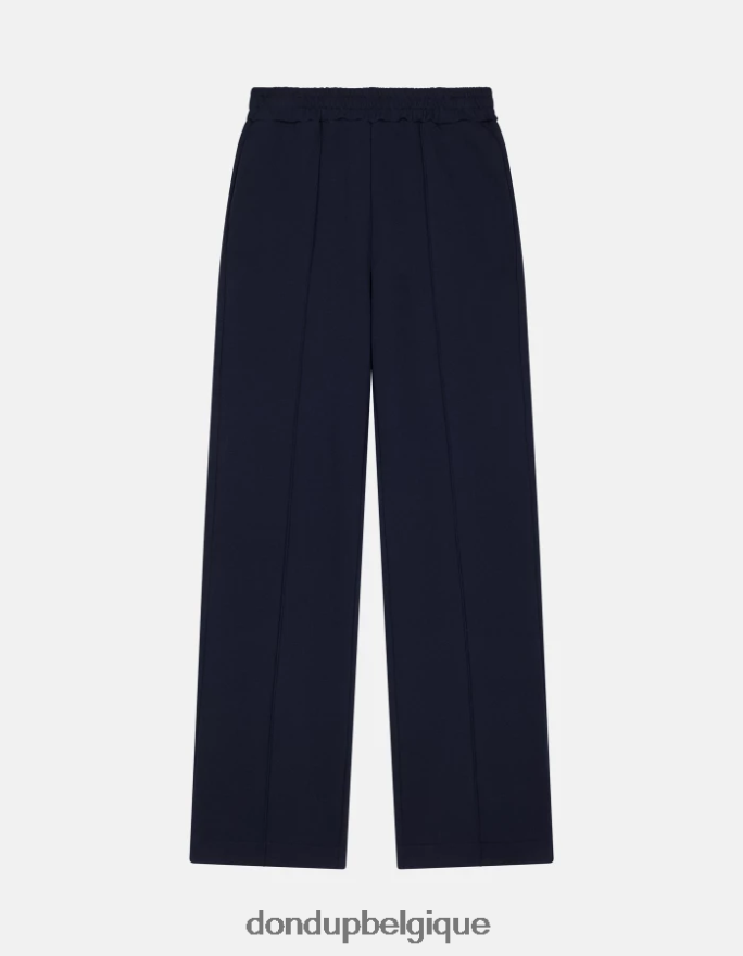 femmes vêtements DONDUP bleu marine pantalon large en polaire 8826D0189