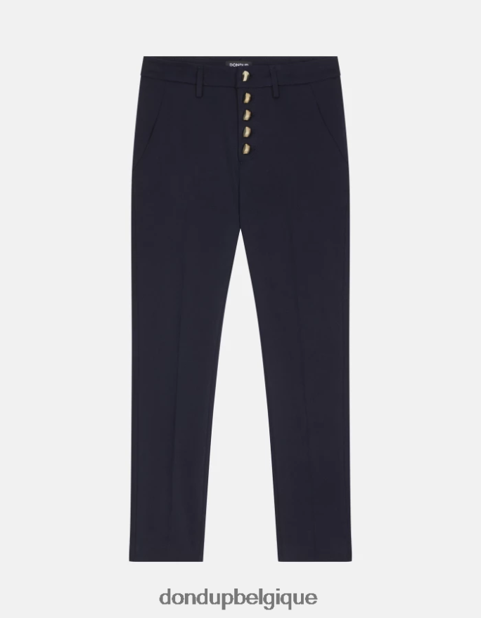 femmes vêtements DONDUP bleu marine pantalon slim en coton Carmen 8826D0208
