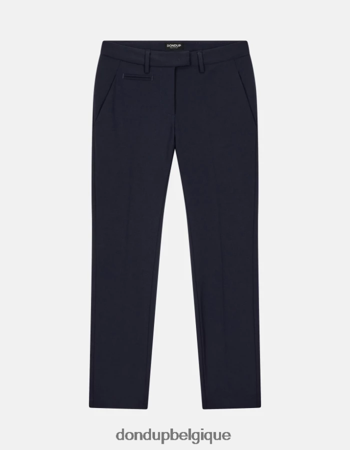 femmes vêtements DONDUP bleu marine pantalon slim fit parfait en laine 8826D0183