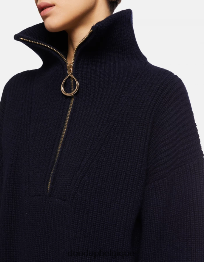 femmes vêtements DONDUP bleu marine robe courte en laine 8826D0276