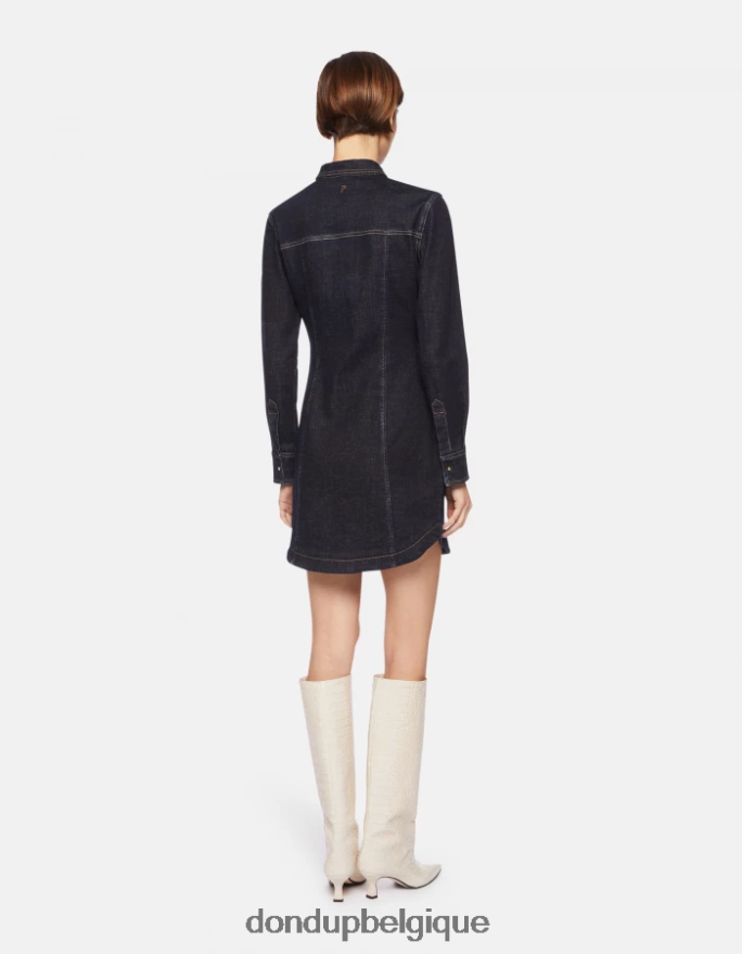 femmes vêtements DONDUP bleu robe courte en jean 8826D0270
