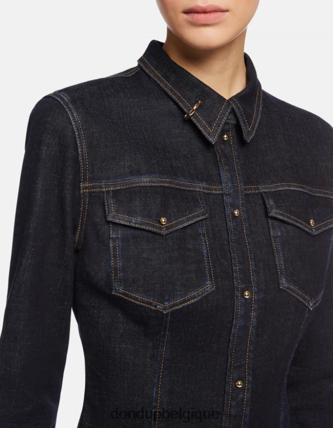 femmes vêtements DONDUP bleu robe courte en jean 8826D0270