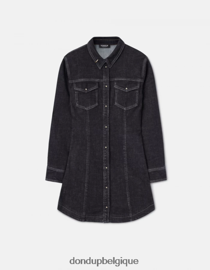 femmes vêtements DONDUP bleu robe courte en jean 8826D0270