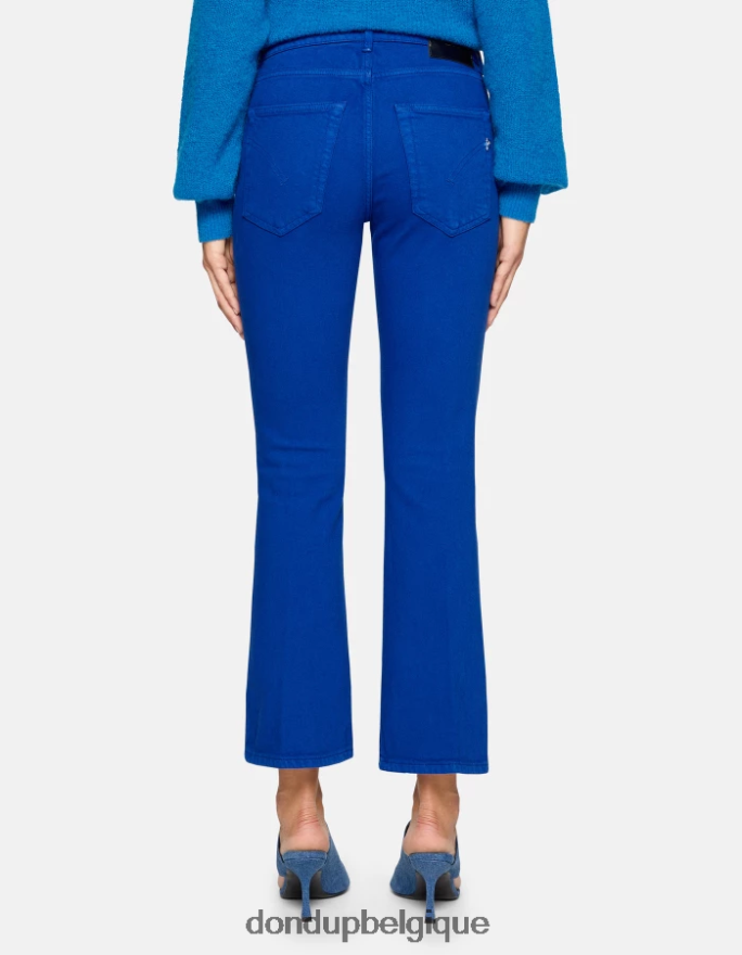 femmes vêtements DONDUP bleu royal Jean bootcut super skinny Mandy en denim bull stretch 8826D015