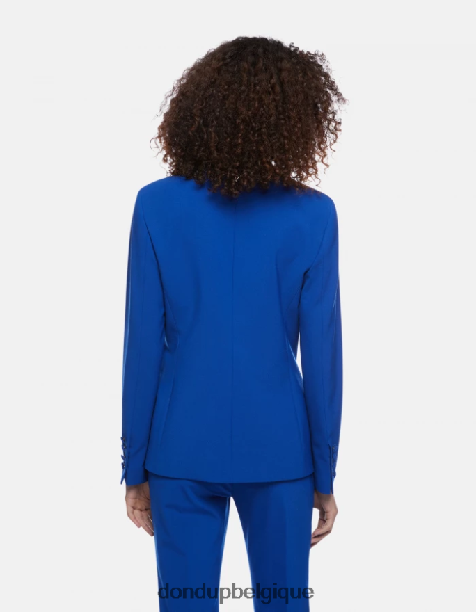 femmes vêtements DONDUP bleu royal blazer en laine à simple boutonnage 8826D0383