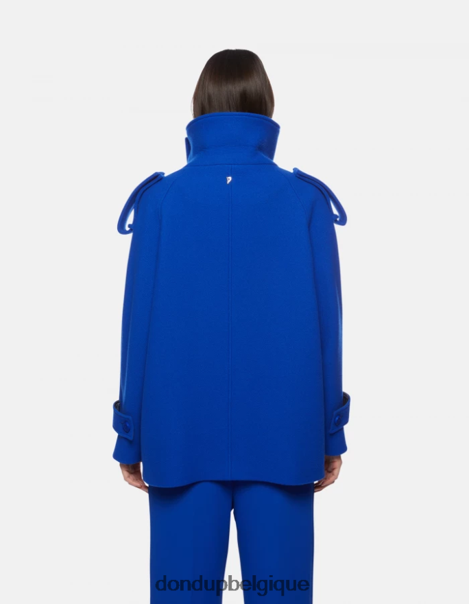 femmes vêtements DONDUP bleu royal caban en tissu à double boutonnage 8826D0355