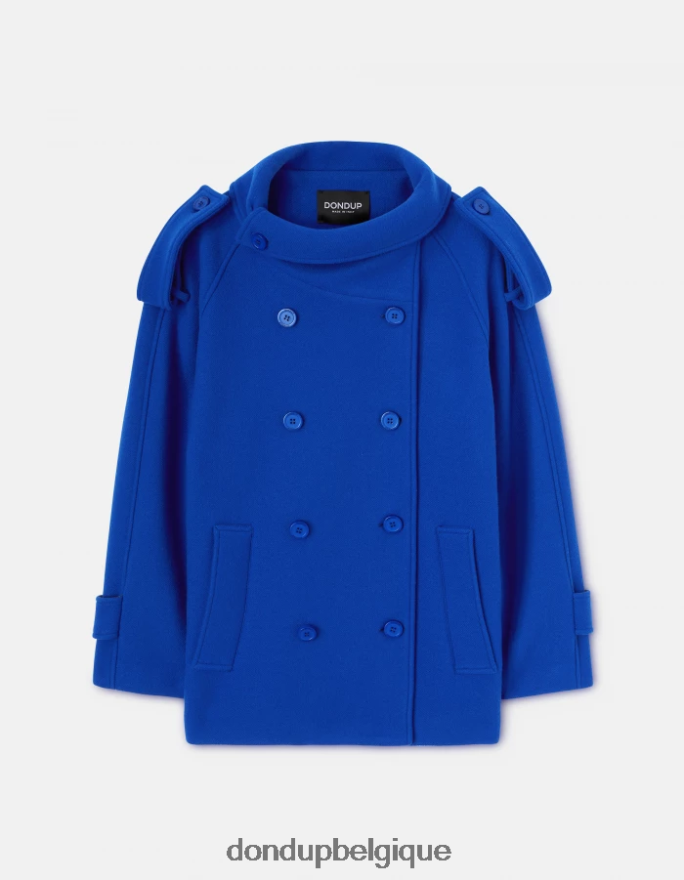 femmes vêtements DONDUP bleu royal caban en tissu à double boutonnage 8826D0355