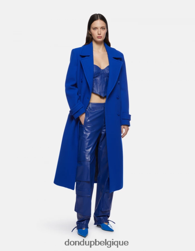 femmes vêtements DONDUP bleu royal haut slim en cuir nappa 8826D0264
