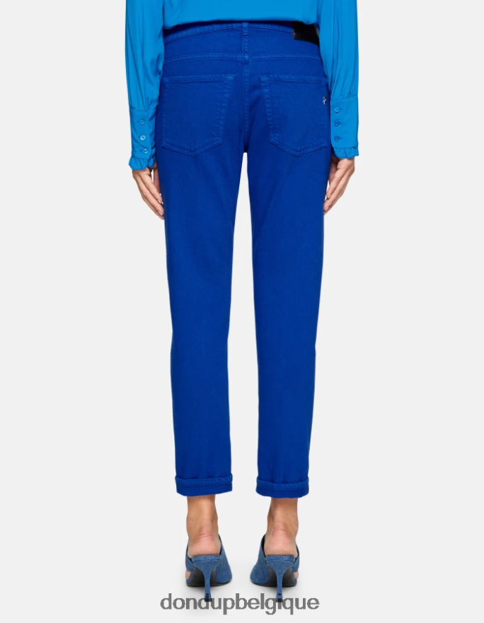femmes vêtements DONDUP bleu royal jean mila coupe carotte en denim bull stretch 8826D050
