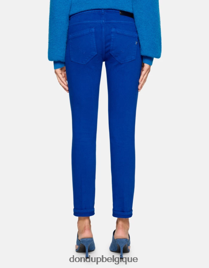femmes vêtements DONDUP bleu royal jean monroe coupe skinny en denim bull stretch 8826D025