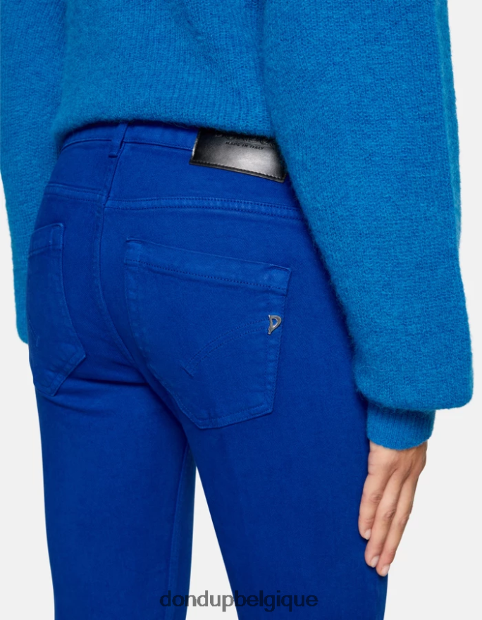 femmes vêtements DONDUP bleu royal jean monroe coupe skinny en denim bull stretch 8826D025