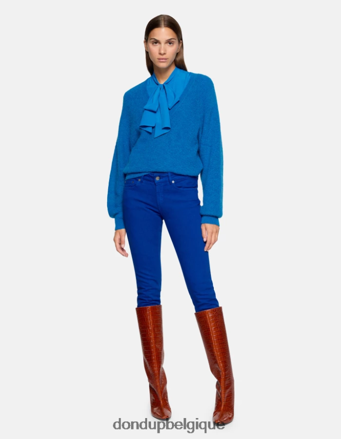 femmes vêtements DONDUP bleu royal jean monroe coupe skinny en denim bull stretch 8826D025