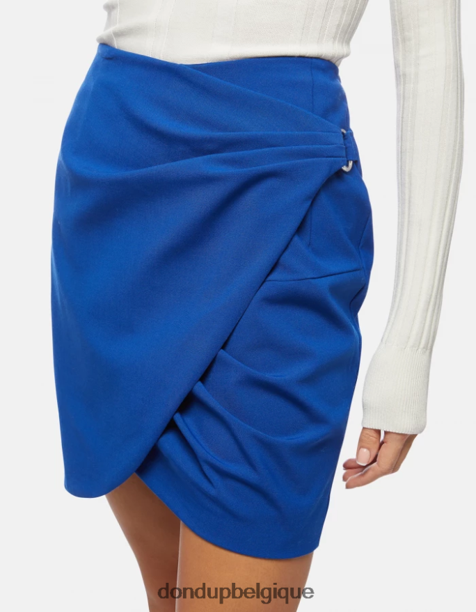 femmes vêtements DONDUP bleu royal jupe courte en laine 8826D0403