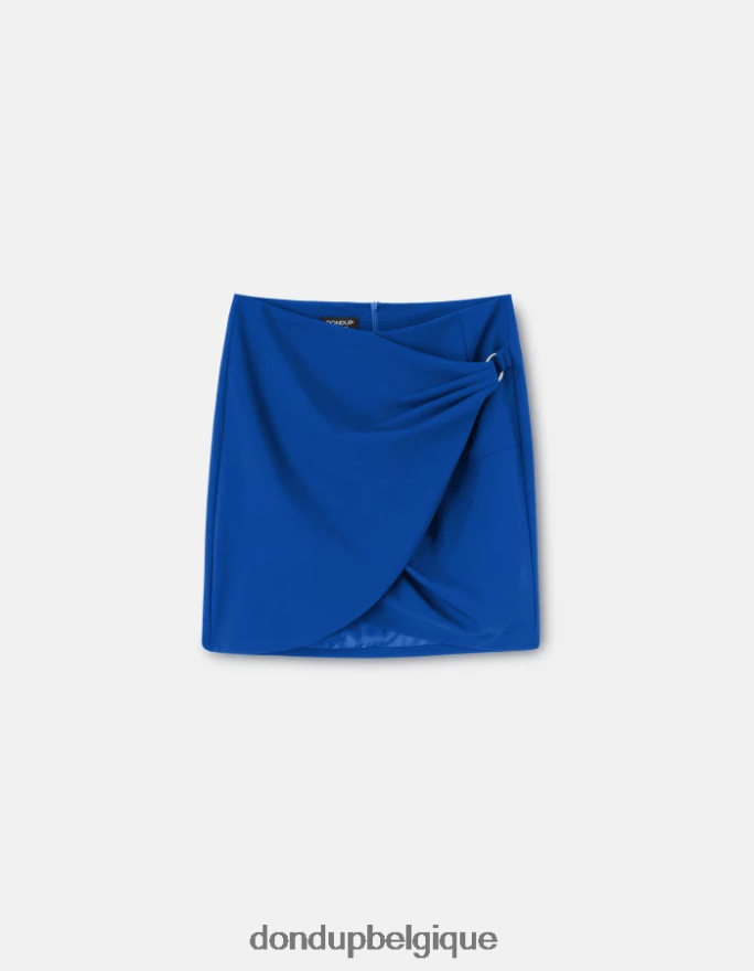 femmes vêtements DONDUP bleu royal jupe courte en laine 8826D0403