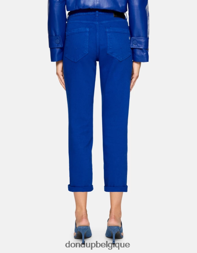 femmes vêtements DONDUP bleu royal koons - jean ample en denim bull stretch 8826D034