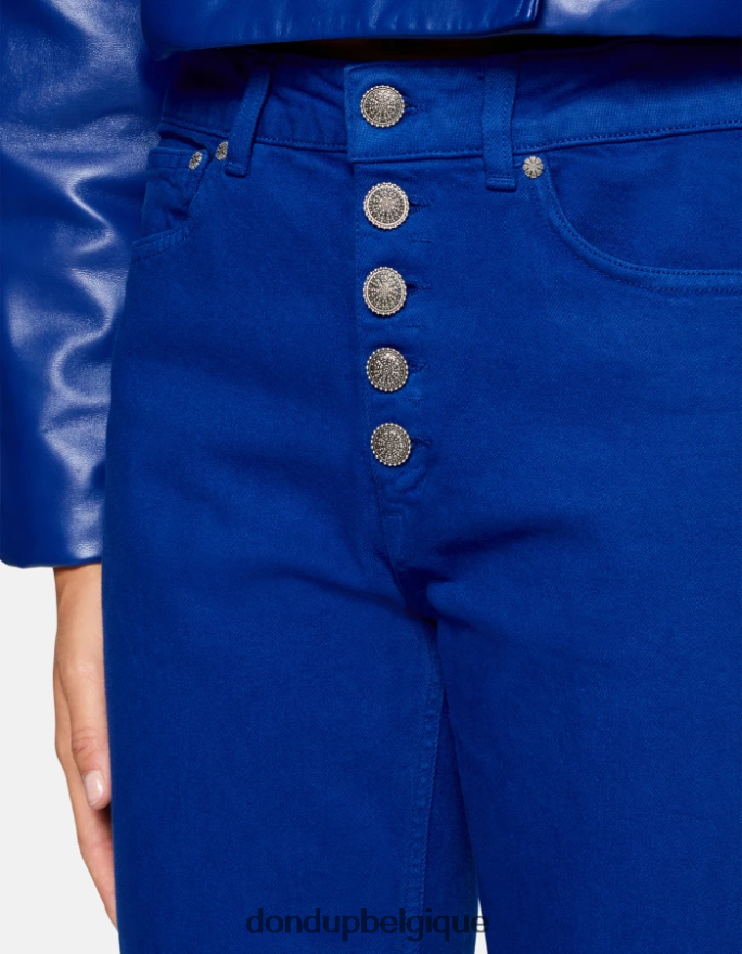 femmes vêtements DONDUP bleu royal koons - jean ample en denim bull stretch 8826D034