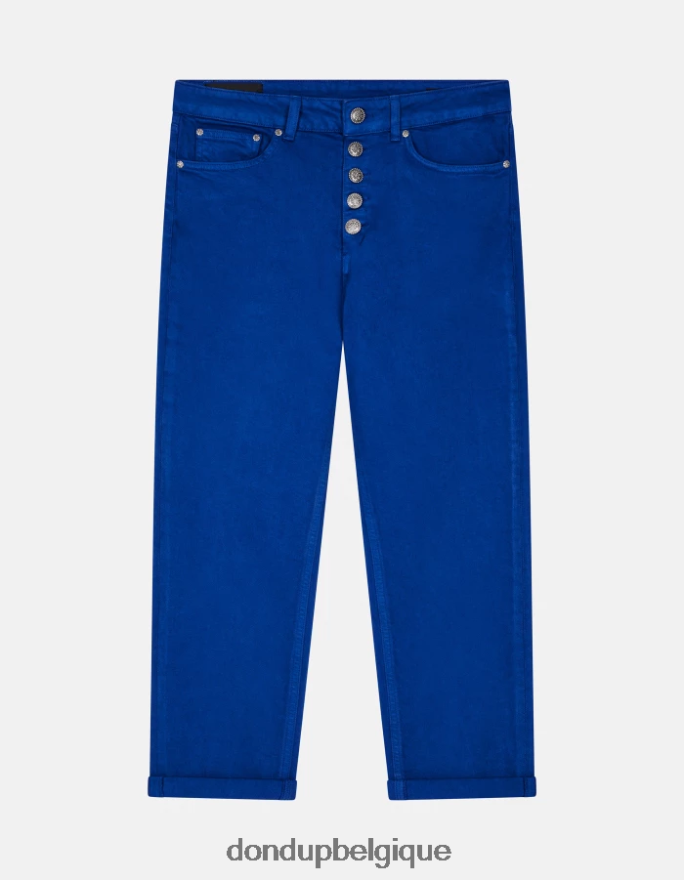femmes vêtements DONDUP bleu royal koons - jean ample en denim bull stretch 8826D034