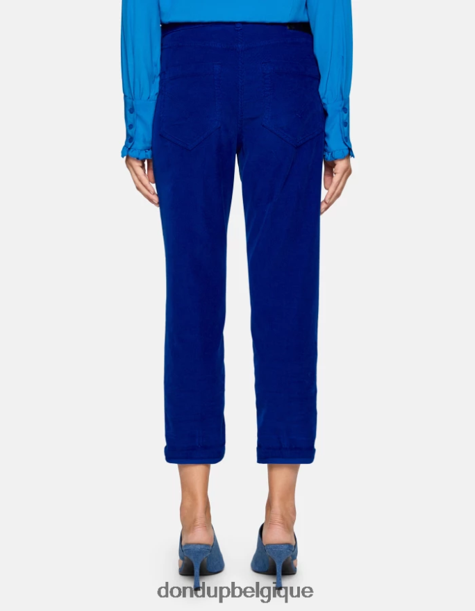 femmes vêtements DONDUP bleu royal koons pantalon ample en velours 8826D074