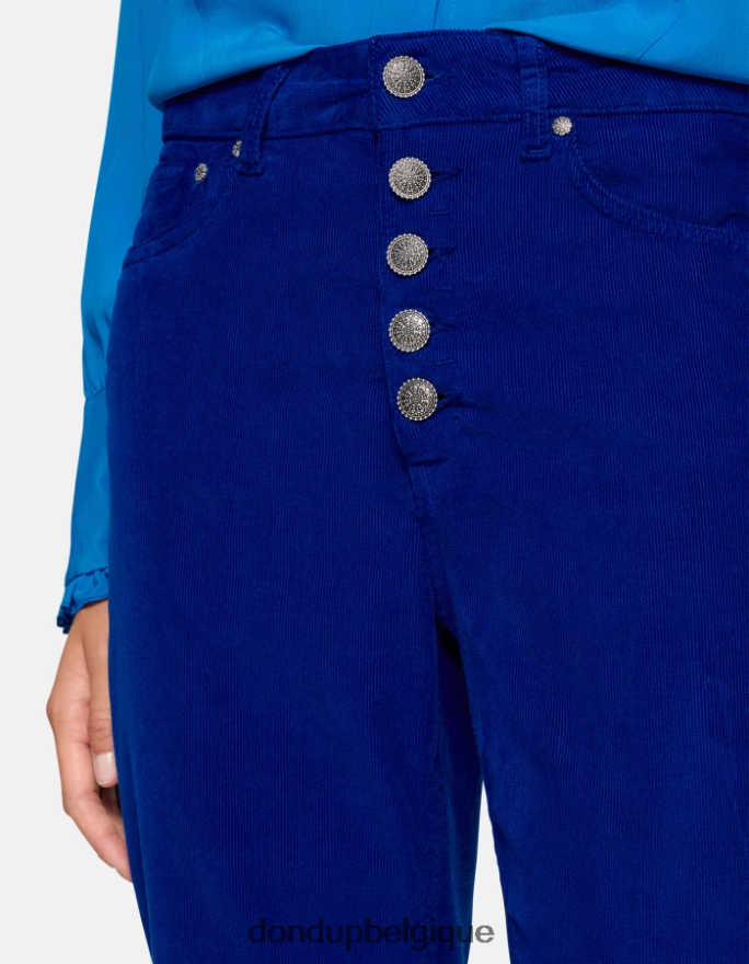 femmes vêtements DONDUP bleu royal koons pantalon ample en velours 8826D074