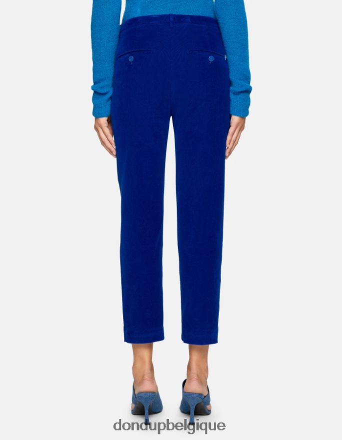 femmes vêtements DONDUP bleu royal pantalon ample en velours nima 8826D0138