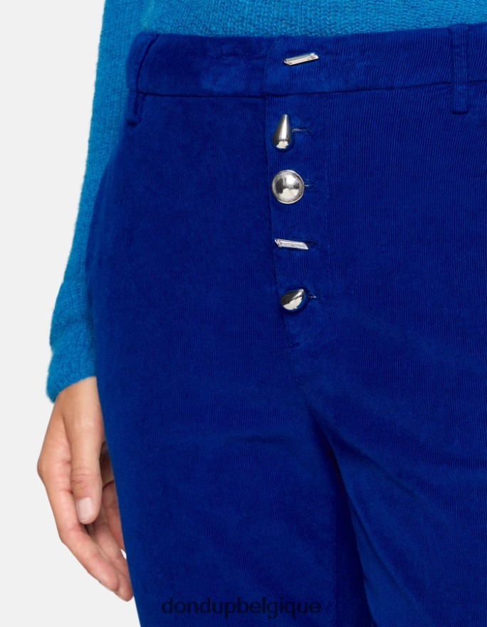 femmes vêtements DONDUP bleu royal pantalon ample en velours nima 8826D0138