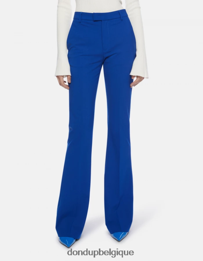 femmes vêtements DONDUP bleu royal pantalon bootcut en laine tina 8826D0193