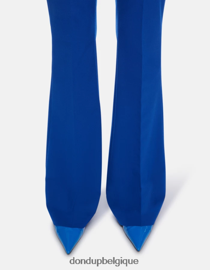 femmes vêtements DONDUP bleu royal pantalon bootcut en laine tina 8826D0193