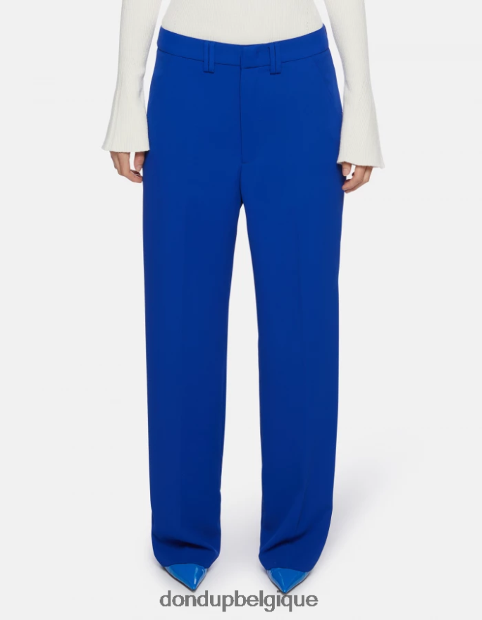 femmes vêtements DONDUP bleu royal pantalon large en gabardine joan 8826D0147