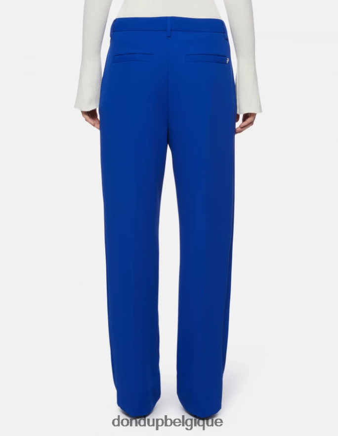 femmes vêtements DONDUP bleu royal pantalon large en gabardine joan 8826D0147