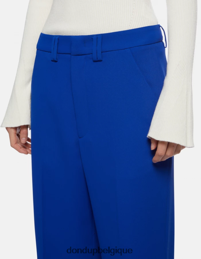 femmes vêtements DONDUP bleu royal pantalon large en gabardine joan 8826D0147