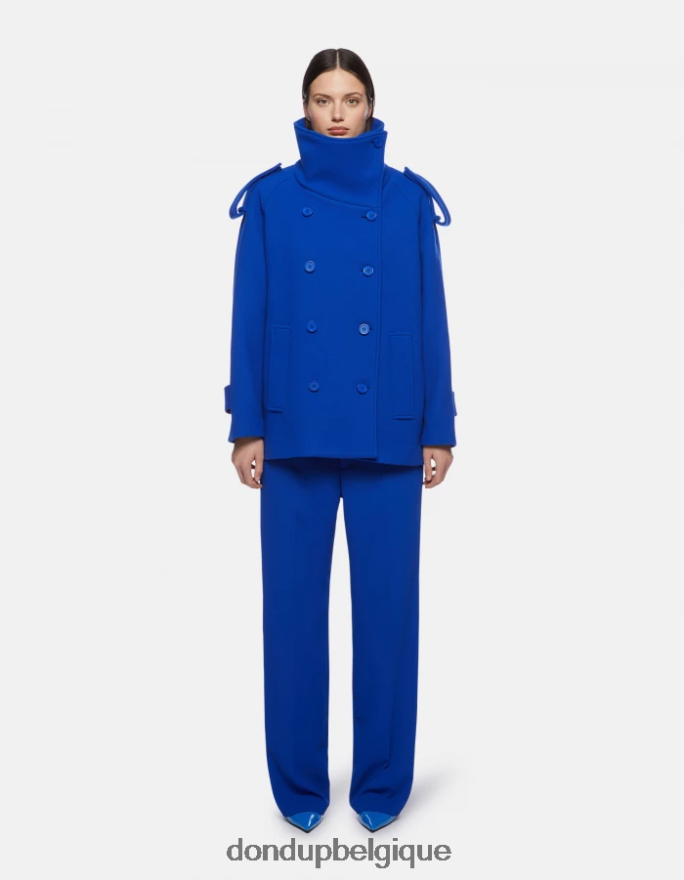 femmes vêtements DONDUP bleu royal pantalon large en gabardine joan 8826D0147