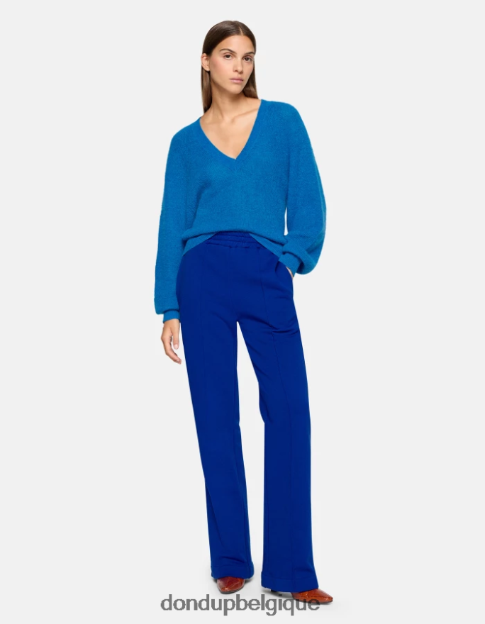 femmes vêtements DONDUP bleu royal pantalon large en polaire 8826D0188
