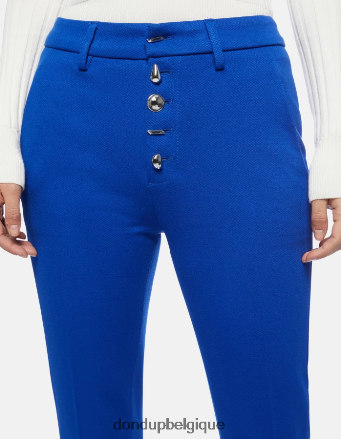 femmes vêtements DONDUP bleu royal pantalon slim en jersey Carmen 8826D0235