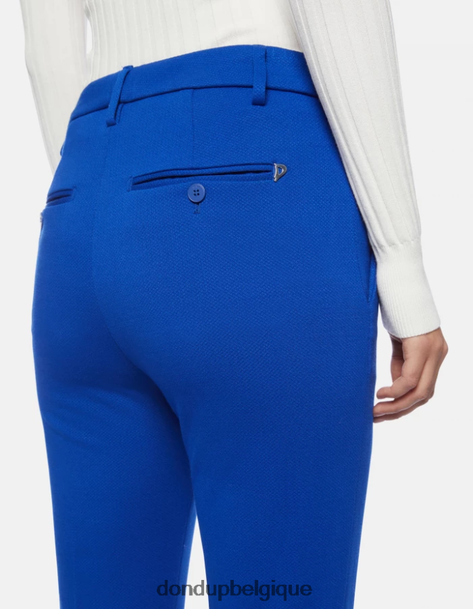 femmes vêtements DONDUP bleu royal pantalon slim en jersey Carmen 8826D0235