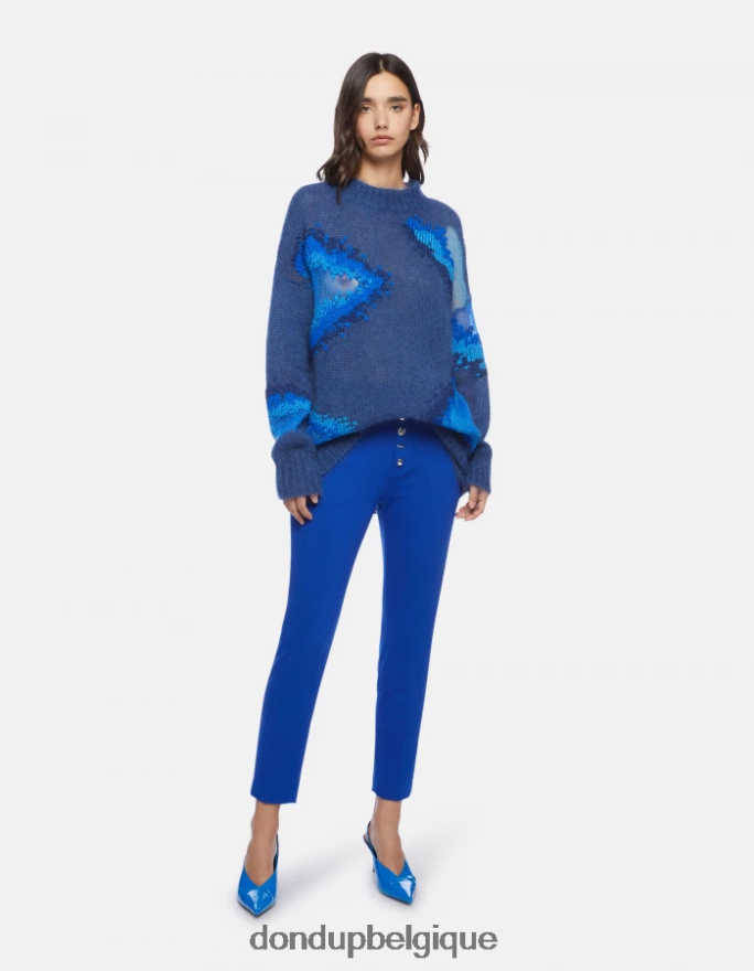 femmes vêtements DONDUP bleu royal pantalon slim en jersey Carmen 8826D0235