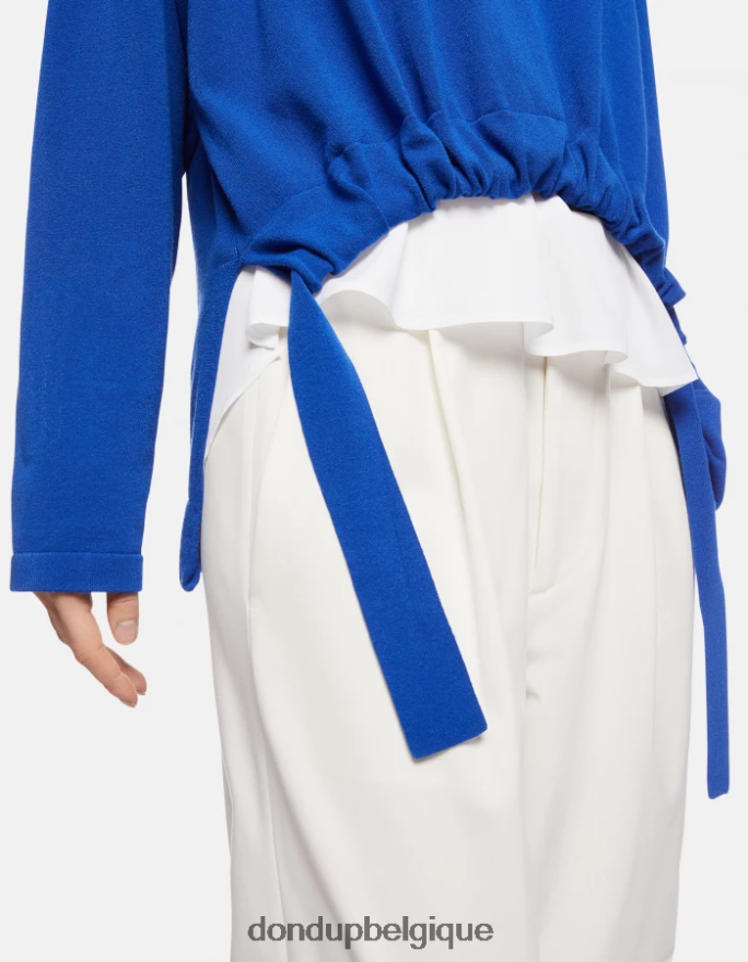 femmes vêtements DONDUP bleu royal pull à col rond en viscose 8826D0324