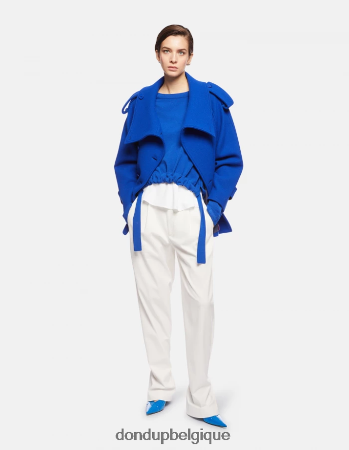 femmes vêtements DONDUP bleu royal pull à col rond en viscose 8826D0324