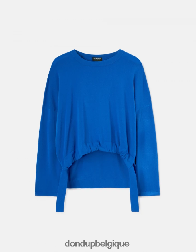 femmes vêtements DONDUP bleu royal pull à col rond en viscose 8826D0324