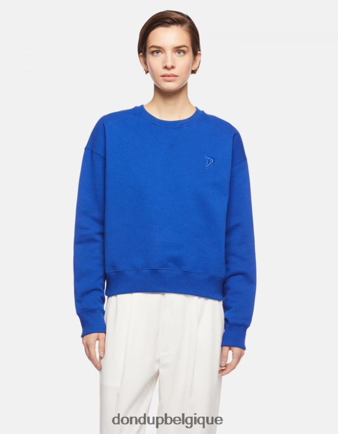 femmes vêtements DONDUP bleu royal sweat-shirt en polaire coupe classique 8826D0423