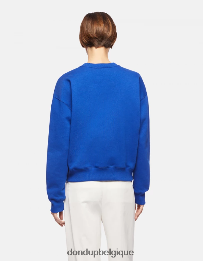 femmes vêtements DONDUP bleu royal sweat-shirt en polaire coupe classique 8826D0423