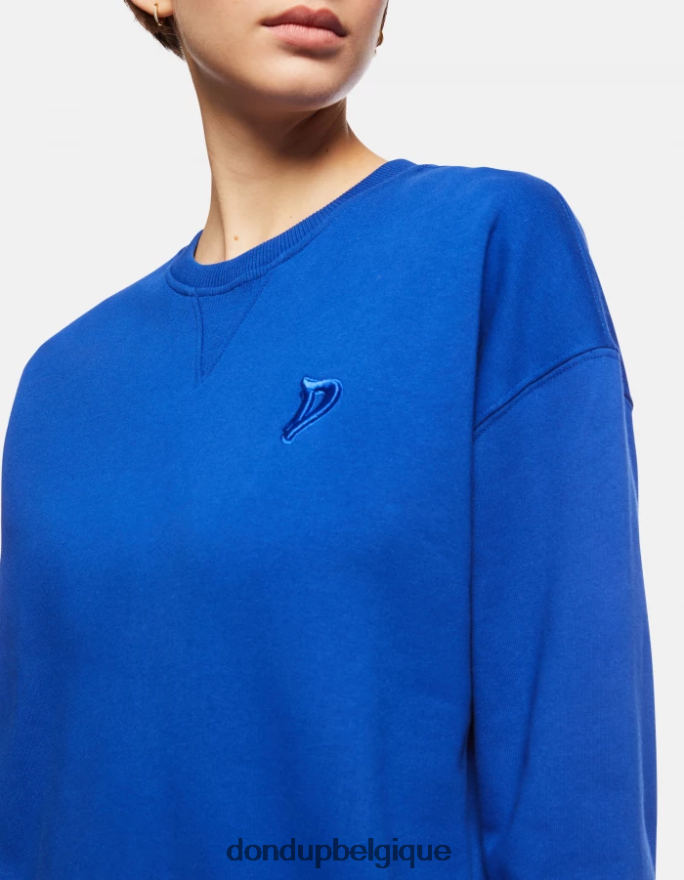 femmes vêtements DONDUP bleu royal sweat-shirt en polaire coupe classique 8826D0423