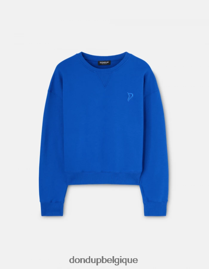 femmes vêtements DONDUP bleu royal sweat-shirt en polaire coupe classique 8826D0423