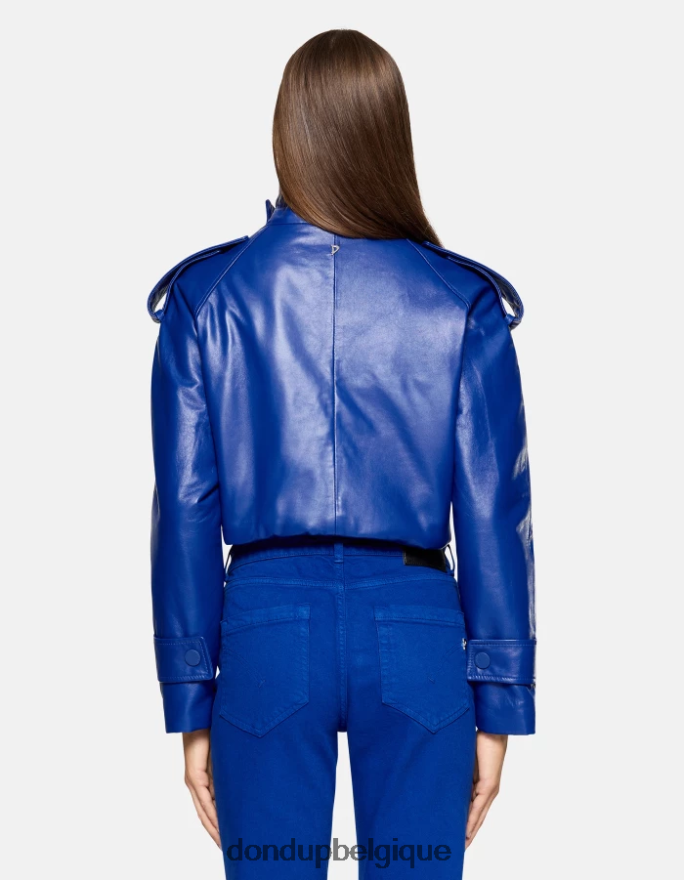 femmes vêtements DONDUP bleu royal veste oversize en cuir nappa 8826D0348