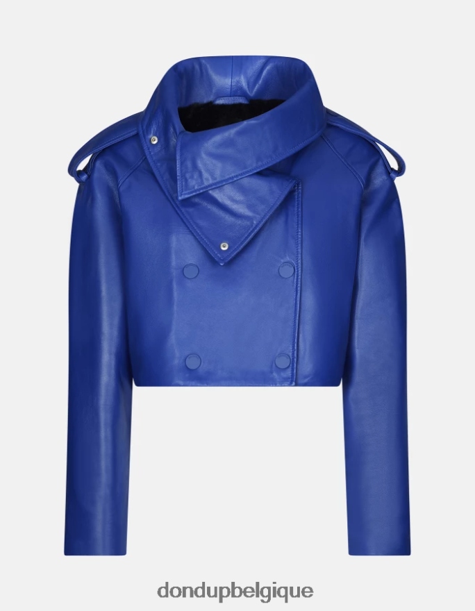 femmes vêtements DONDUP bleu royal veste oversize en cuir nappa 8826D0348