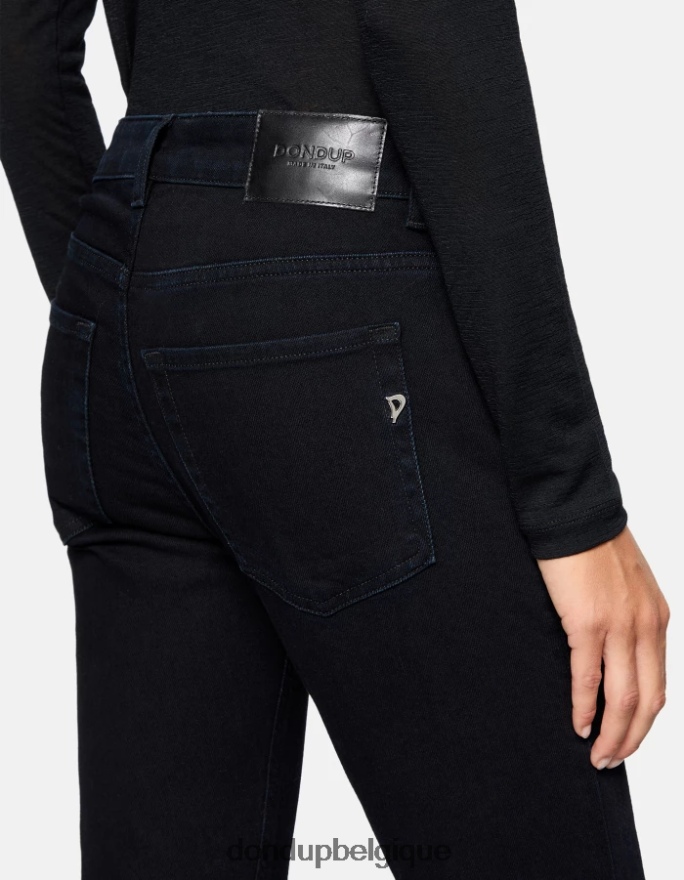 femmes vêtements DONDUP bleu touareg jean mila en denim stretch coupe carotte 8826D021