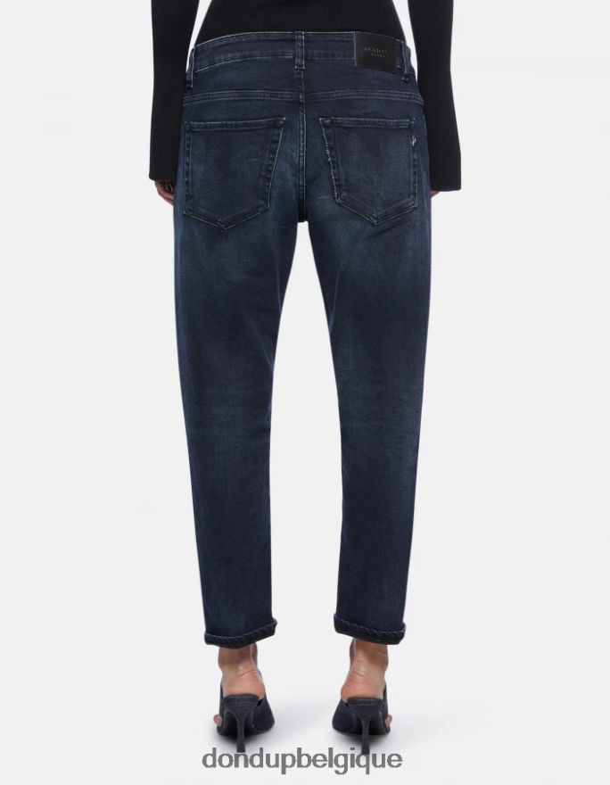 femmes vêtements DONDUP bleu touareg jean mila en denim stretch coupe carotte 8826D062