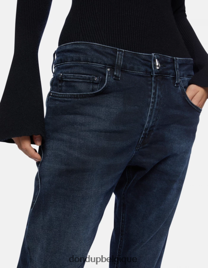 femmes vêtements DONDUP bleu touareg jean mila en denim stretch coupe carotte 8826D062