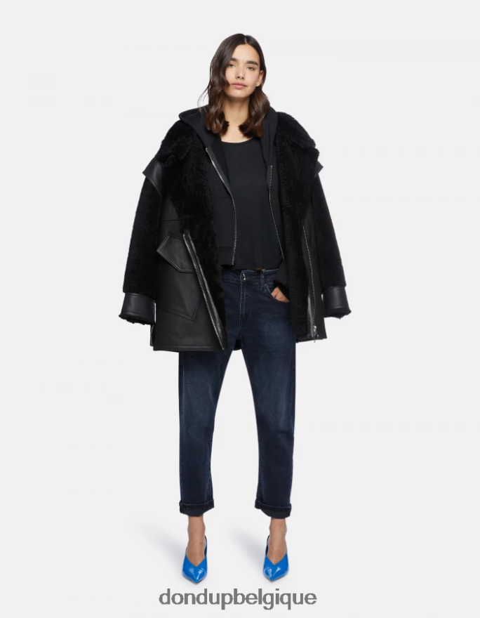 femmes vêtements DONDUP bleu touareg jean mila en denim stretch coupe carotte 8826D062